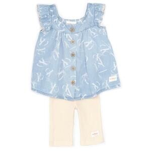 Calvin Klein Baby Girls Button-Front Denim 2 Piece Set Size 12m